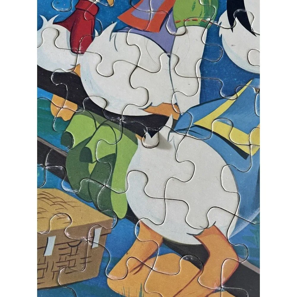 Vintage 1972 Walt Disney Whitman Jigsaw Puzzle, Donald Duck Fireworks, 100 pcs